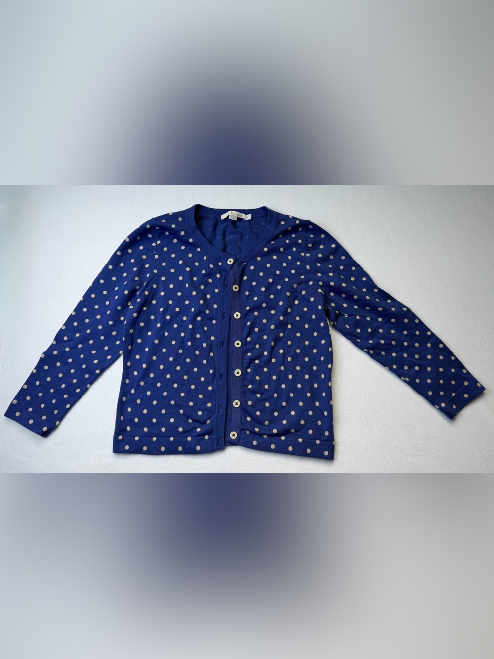 Boden Blue Polka Dot Cardigan for Kids